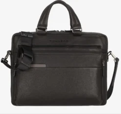 Piquadro Leren Tassen Aktentas Paavo Heren Zwart
