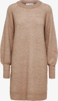 Selected Femme Gebreide Jurken Gebreide Jurk Lulu Dames Cappuccino
