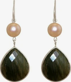 Gemshine Oorhangers Oorbellen Dames Donkergroen / Zilver