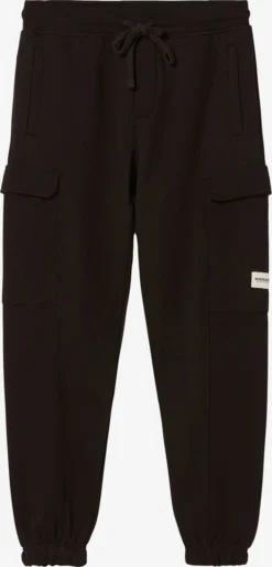 BERSHKA Sweatpants Tapered Cargobroek Heren Zwart