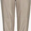 Leren Broeken Regular Broek Dames Beige