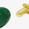 Gemshine Stropdassen & Accessoires Manchetknopen Malachit Heren Goud